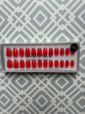 Doonails Reusable Bright Red Soft Gel Press-On Nails